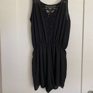 Black romper with lace front size M